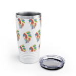 Colorful Feather Headdress 20oz Ringneck Tumbler — Insulated Travel Cup - Image 6