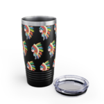 Colorful Feather Headdress 20oz Ringneck Tumbler — Insulated Travel Cup - Image 13