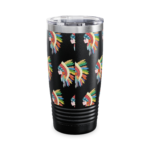 Colorful Feather Headdress 20oz Ringneck Tumbler — Insulated Travel Cup - Image 10