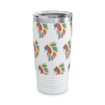 Colorful Feather Headdress 20oz Ringneck Tumbler — Insulated Travel Cup