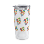 Colorful Feather Headdress 20oz Ringneck Tumbler — Insulated Travel Cup - Image 2
