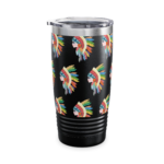 Colorful Feather Headdress 20oz Ringneck Tumbler — Insulated Travel Cup - Image 9