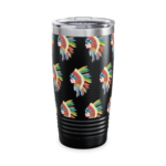 Colorful Feather Headdress 20oz Ringneck Tumbler — Insulated Travel Cup - Image 8
